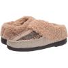 imageDearfoams Womens Elaine Blanket Plaid Moc Toe Clog SlipperLatte