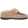 imageDearfoams Womens Elaine Blanket Plaid Moc Toe Clog SlipperLatte