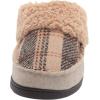 imageDearfoams Womens Elaine Blanket Plaid Moc Toe Clog SlipperLatte