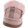 imageDearfoams Womens Elaine Blanket Plaid Moc Toe Clog SlipperPale Mauve