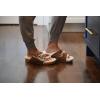 imageDearfoams Womens Fireside Tamworth Shearling Slide Sandal with Cork Footbed and Adjustable BucklesChestnut