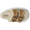 imageDearfoams Womens Fireside Tamworth Shearling Slide Sandal with Cork Footbed and Adjustable BucklesChestnut