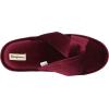 imageDearfoams Womens Jules Shiny Velour Twist Vamp Slide SlipperBurgundy
