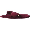 imageDearfoams Womens Jules Shiny Velour Twist Vamp Slide SlipperBurgundy