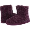 imageDearfoams Womens Leah Marled Chenille Knit Bootie SlipperAubergine