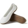imageDearfoams Womens Lightweight Washable Comfort Misty Ballet FlatsWhite