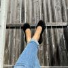 imageDearfoams Womens Original Comfort Lightweight Slipon Mia Ballet FlatBlack