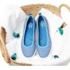 imageDearfoams Womens Original Comfort Lightweight Slipon Mia Ballet FlatBlue Leopard