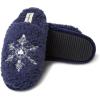 imageDearfoams Womens Shay Giftable Holiday Themed Novelty Scuff SlipperSnowflake