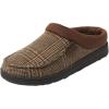 imageDearfoams Mens Brendan IndoorOutdoor Breathable Memory Foam Clog House Shoe with Wide Widths Slipper Brown Plaid 1112