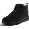 imageDearfoams Mens Spencer Microsuede IndoorOutdoor Comfort Boot with Fleece Lining AnkleBlack