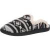 imageDearfoams Womens Erin Fairisle Extended Tab Scuff SlipperBlack