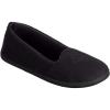 imageDearfoams Womens Micro Velour Embroidered Closed Back SlippersBlack