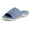 imageDearfoams Womens Original Comfort Emma Slip on Slide Sandal with Arch SupportFlint Stone