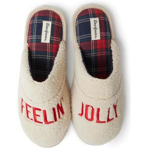 imageDearfoams Mens Funny Ugly Christmas Sweater Holiday Scuff SlipperFeelin Jolly