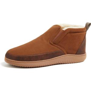 imageDearfoams Mens Spencer Microsuede IndoorOutdoor Comfort Boot with Fleece Lining AnkleChestnut