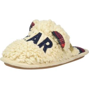 imageDearfoams Womens Buffalo Check Lil Bear Scuff SlipperCream