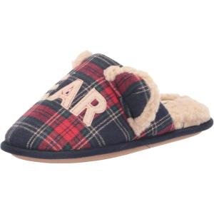 imageDearfoams Womens Buffalo Check Lil Bear Scuff SlipperNavy Blazer