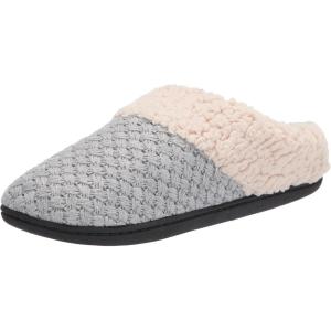 imageDearfoams Womens Dani Textured Knit Clog SlipperLight Heather Grey
