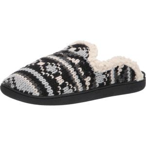 imageDearfoams Womens Erin Fairisle Extended Tab Scuff SlipperBlack