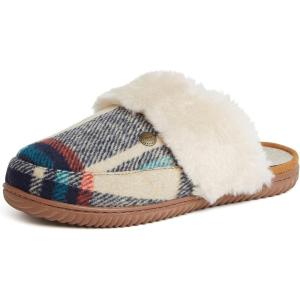 imageDearfoams Womens Geneva Closed Toe Scuff SlipperNavy Plaid