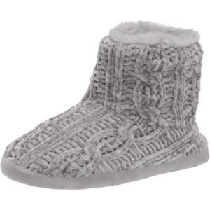 imageDearfoams Womens Leah Marled Chenille Knit Bootie SlipperSleet