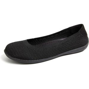 imageDearfoams Womens Lightweight Washable Comfort Misty Ballet FlatsBlack Knit