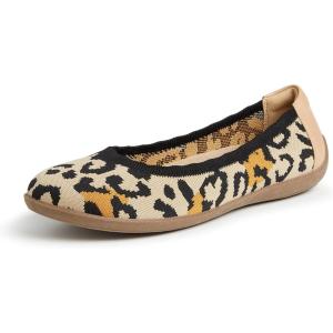 imageDearfoams Womens Lightweight Washable Comfort Misty Ballet FlatsLeopard