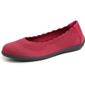 imageDearfoams Womens Lightweight Washable Comfort Misty Ballet FlatsVenetian Red