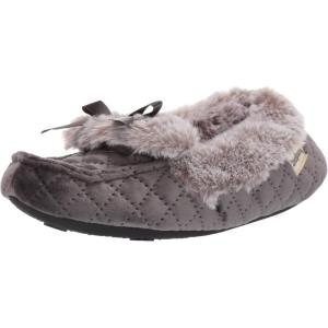 imageDearfoams Womens Quilted Velour Moccasin SlipperExcalibur