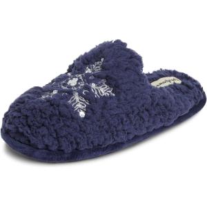 imageDearfoams Womens Shay Giftable Holiday Themed Novelty Scuff SlipperSnowflake