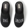 imageDearfoams Mens Groom ampamp Groomsmen Giftable Wedding Day Scuff SlipperGroom Black