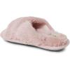 imageDearfoams UnisexChild Ava Kids Printed Detail faux faux fur Cross Band Slide SlipperPale Mauve
