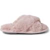 imageDearfoams UnisexChild Ava Kids Printed Detail faux faux fur Cross Band Slide SlipperPale Mauve