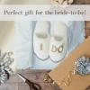 imageDearfoams Womens Bride and Bridesmaid Gifts I Do Crew Matching Bridal Slippers for Wedding and Bachelorette PartyBride I Do