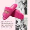 imageDearfoams Womens Bride and Bridesmaid Gifts I Do Crew Matching Bridal Slippers for Wedding and Bachelorette PartyHot Pink Bride to Be