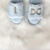 imageDearfoams Womens Bride and Bridesmaid Gifts I Do Crew Matching Bridal Slippers for Wedding and Bachelorette PartyI Do Blue