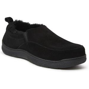 imageDearfoams Mens Suede Closed Back SlipperBlack