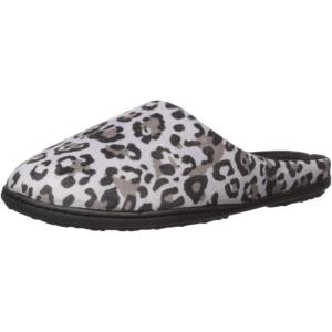 imageDearfoams Womens Df Velour Clog SlipperGrey Leopard