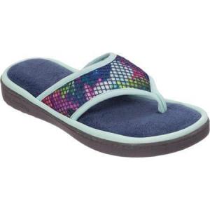 imageDearfoams Womens Mesh Thong Slippers Small Indigo