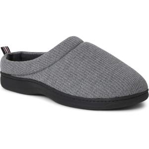 imageDearfoams Womens Nathan Waffle Knit Clog SlipperDark Heather Grey