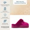 imageDearfoams Womens Fireside Melton Genuine Shearling Shearling Platform Slippers ScuffFuchsia Pink Platform