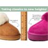 imageDearfoams Womens Fireside Melton Genuine Shearling Shearling Platform Slippers ScuffFuchsia Pink Platform