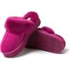imageDearfoams Womens Fireside Melton Genuine Shearling Shearling Platform Slippers ScuffFuchsia Pink Platform