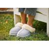 imageDearfoams Womens Fireside Melton Genuine Shearling Shearling Platform Slippers ScuffSleet Platform