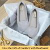 imageDearfoams Womens Cozy Memory Foam Indoor Rebecca Closed Back House Ballet Slipper with Wide WidthsGrey Stary Night