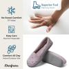 imageDearfoams Womens Cozy Memory Foam Indoor Rebecca Closed Back House Ballet Slipper with Wide WidthsPurple Flowers