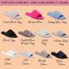 imageDearfoams Womens Indoor Fuzzy Memory Foam Cloud Slip On Beatrice House Slide SlipperPurple Flower Velour