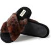 imageDearfoams Womens Jessica Furry Cross Band Slide SlipperLeopard