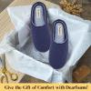 imageDearfoams Womens Memory Foam Washable Leslie Clog House Slipper with Wide WidthsPeacoat Navy Terry